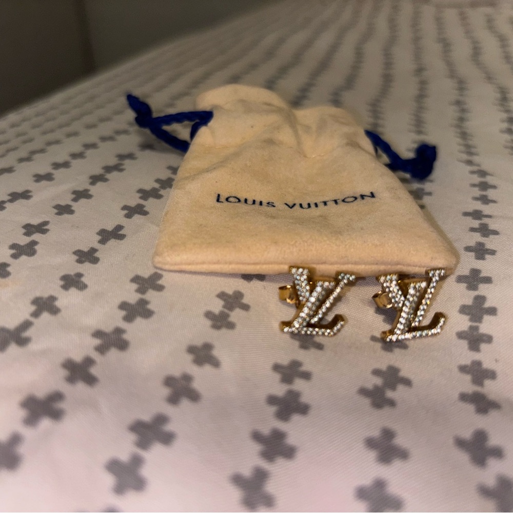 Louis Vuitton Gold and Silver Monogram Earrings